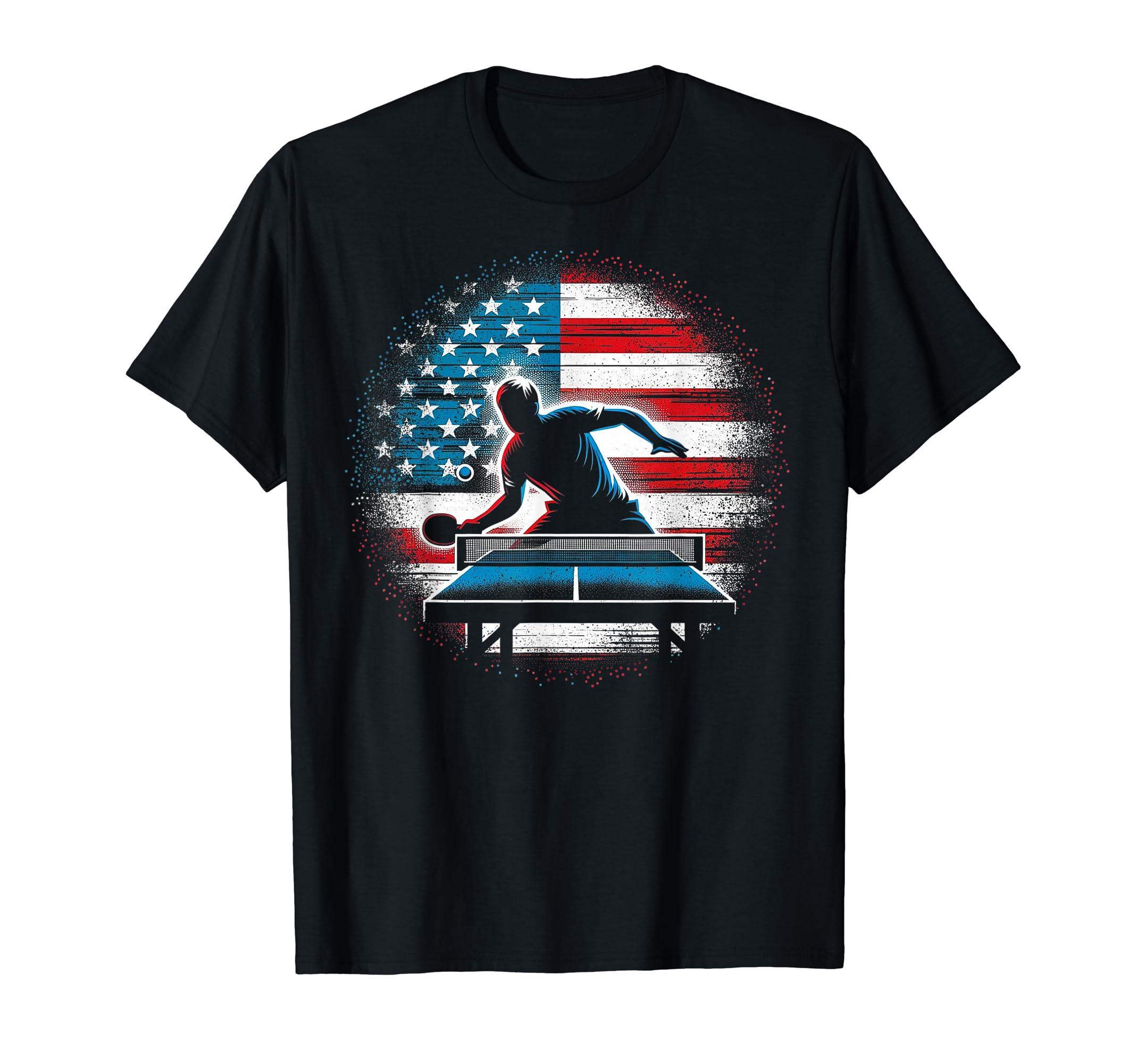 Photo 1 of Table Tennis Player USA Flag - Ping Pong Vintage T-Shirt