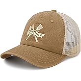 GEBALA Grilling Accessories Tools Grillfather BBQ Gifts Hat for Father, Funny Adjustable Printing Baseball Grill Hat for Birthday, Christmas, Party Khaki