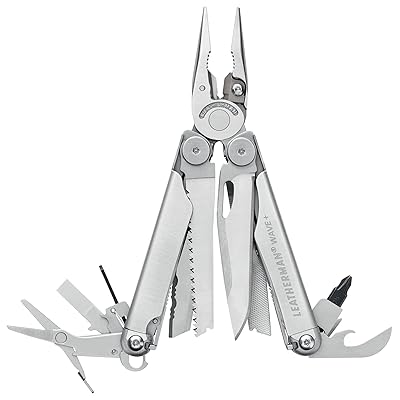 LEATHERMAN - Wave Plus Multitool with Premium Replaceable Wire Cutters and Spring-Action Scissors, Stainless Steel