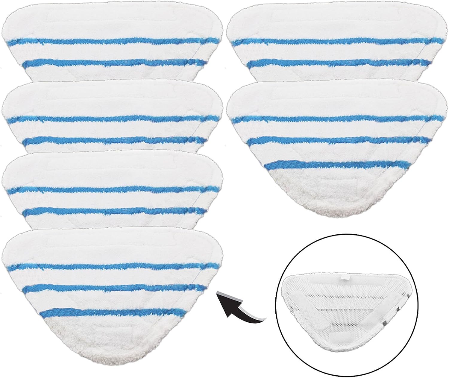 Malayas Lot De 6 Lingettes Microfibre Lavables Pour Balai Vapeur - Housses Réutilisables Avec Velcro Pour Nettoyeur à Vapeur H2O H20 X5