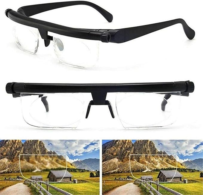 Dial Adjustable Glasses Variable Focus for Reading, Adjustable Strength