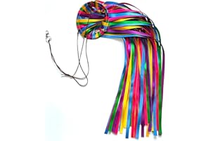 EONBES Satin Ribbon Windsock Streamer, Outdoor Decorations for Your Patio, Garden, Yard, Dock and Camper, 49-Inch, WS-49K-01