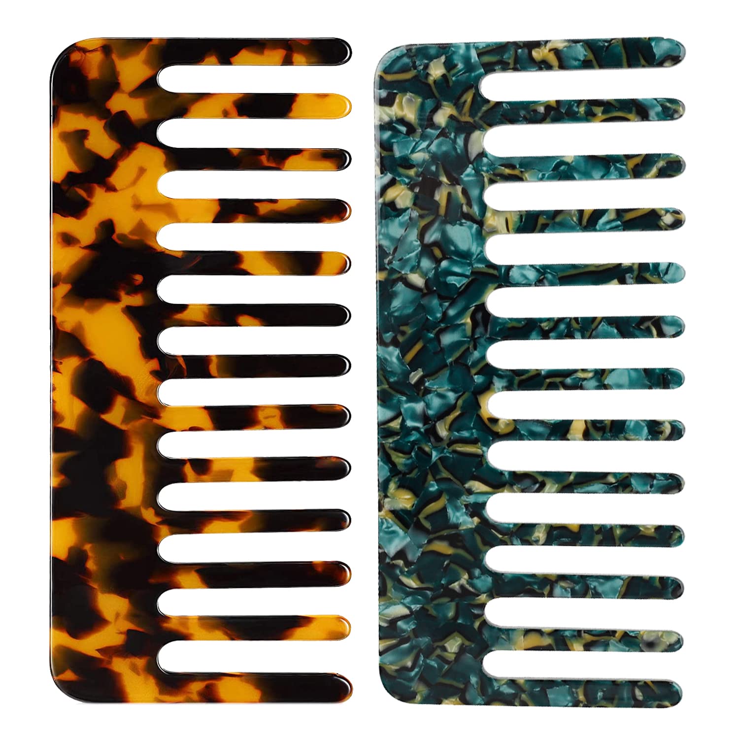 Thboxes Wide Tooth Hair Detangling Comb for Wet and Dry Curly Hair Styling and Shampoo - Dark Blue