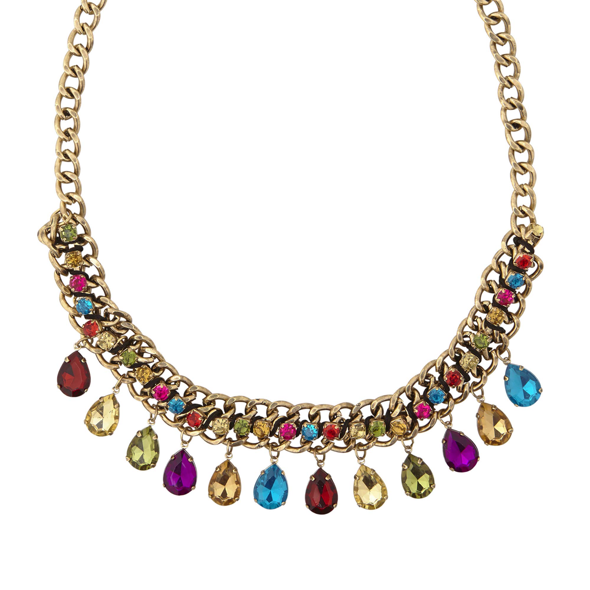 Widmann ROMAN GOLD NECKLACE WITH COLORED GEMS for Ancient Rome Greek Latin Accessory