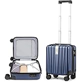 Hanke 14 Inch Underseat Carry On Luggage with Wheels Hard Shell Suitcases Lightweight Small Luggage for Weekender Mini Suitcase Carry On Bag Travel Luggage Christmas Gifts for Birthday (Dark Blue)
