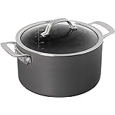 Viking Dutch Oven Non Stick, 6 Quart Hard Anodized Nonstick Cookware Pot with Glass Lid, Dishwasher and Oven Safe, Induction Ready, Gray