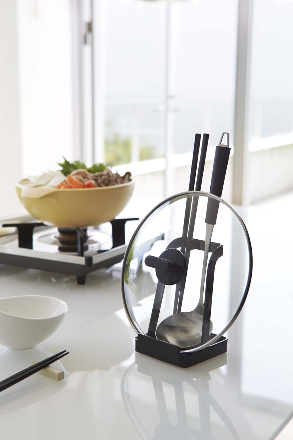 YAMAZAKI Home 2249 Tower Ladle Holder-Lid Stand for Utensils in Kitchen, Black: Home & Kitchen