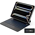 GOKOCO Magic Keyboard Case for iPad Pro 11-inch M4 2024,Easy-Set Magnetic Detachable Keyboard with Multi-Touch Trackpad,7 Colors Backlight,Floating Cantilever Stand,LCD Screen-Black