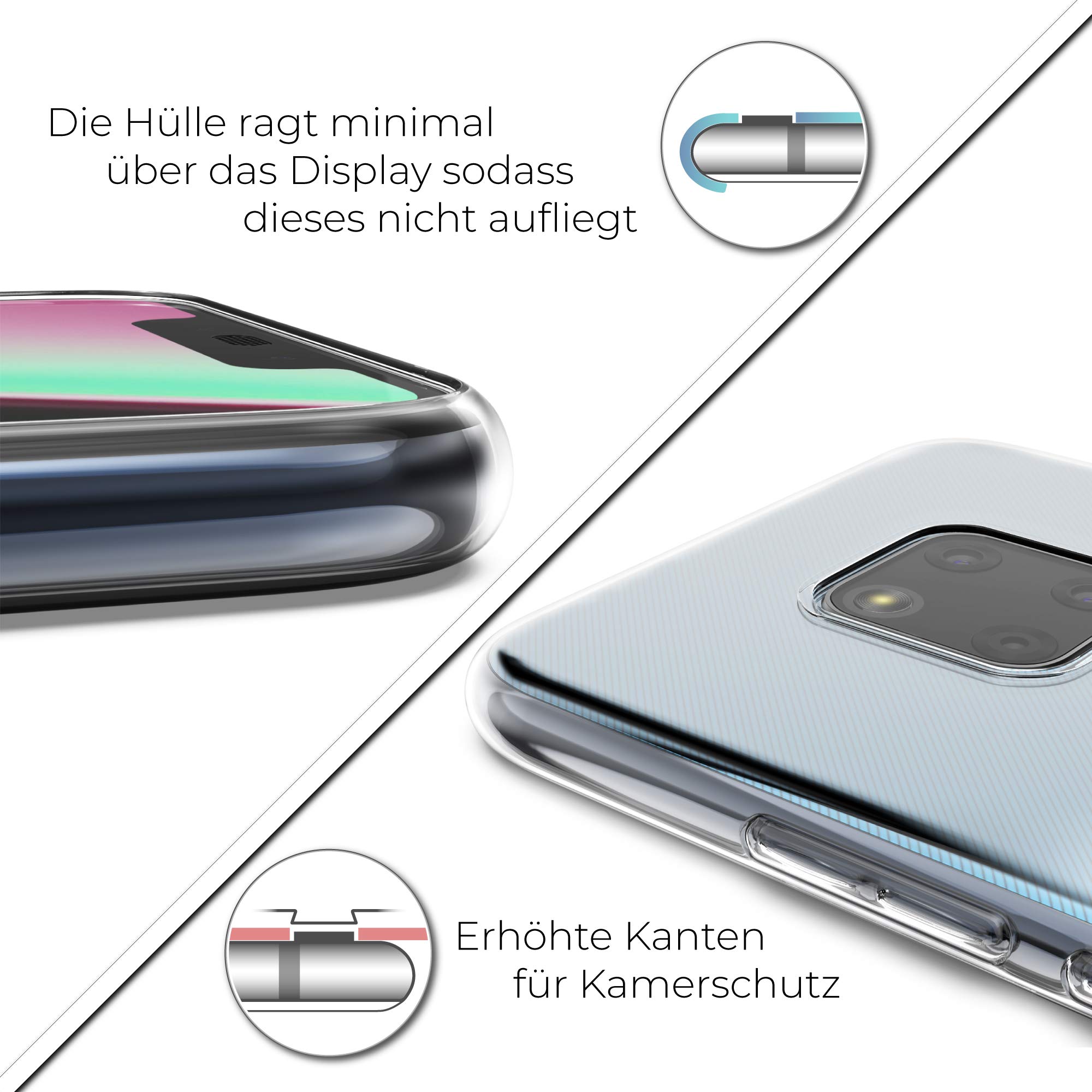 UTECTION Handyhülle Silikon für Huawei Mate 20 Pro - Robuster Schutz, Ultra-Slim, Ideale Passform - Qi-Kompatibel - Mate20 Pro Hülle Transparent - TPU Case Silikonhülle Durchsichtig