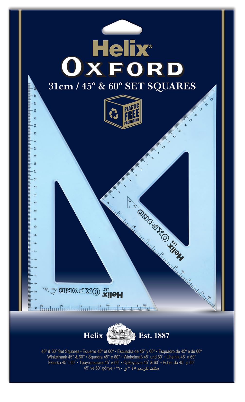 Helix R36011 Oxford 31cm 45 & 60 degree Set Squares