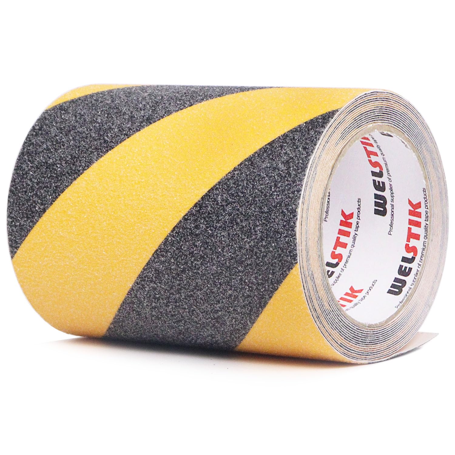 WELSTIK 15CM x 5M Anti-slip Adhesive Tape, Non Slip Tape Improving Grip, Strong Adhesive Safety Sticker for Indoor and Outdoor, Home and Work Safety, Black&Yellow