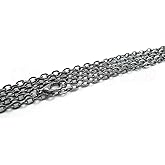 CleverDelights 3x4mm Cable Chain Necklaces - Gunmetal Silver Color - 10 Pack - 24 Inch Length