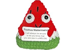 Krinisou Positive Animals Watermelon Gifts, Crocheted Emotional Inspirational Fruit, Funny Mini Crochet Encouragement Gift for Women Her Friends