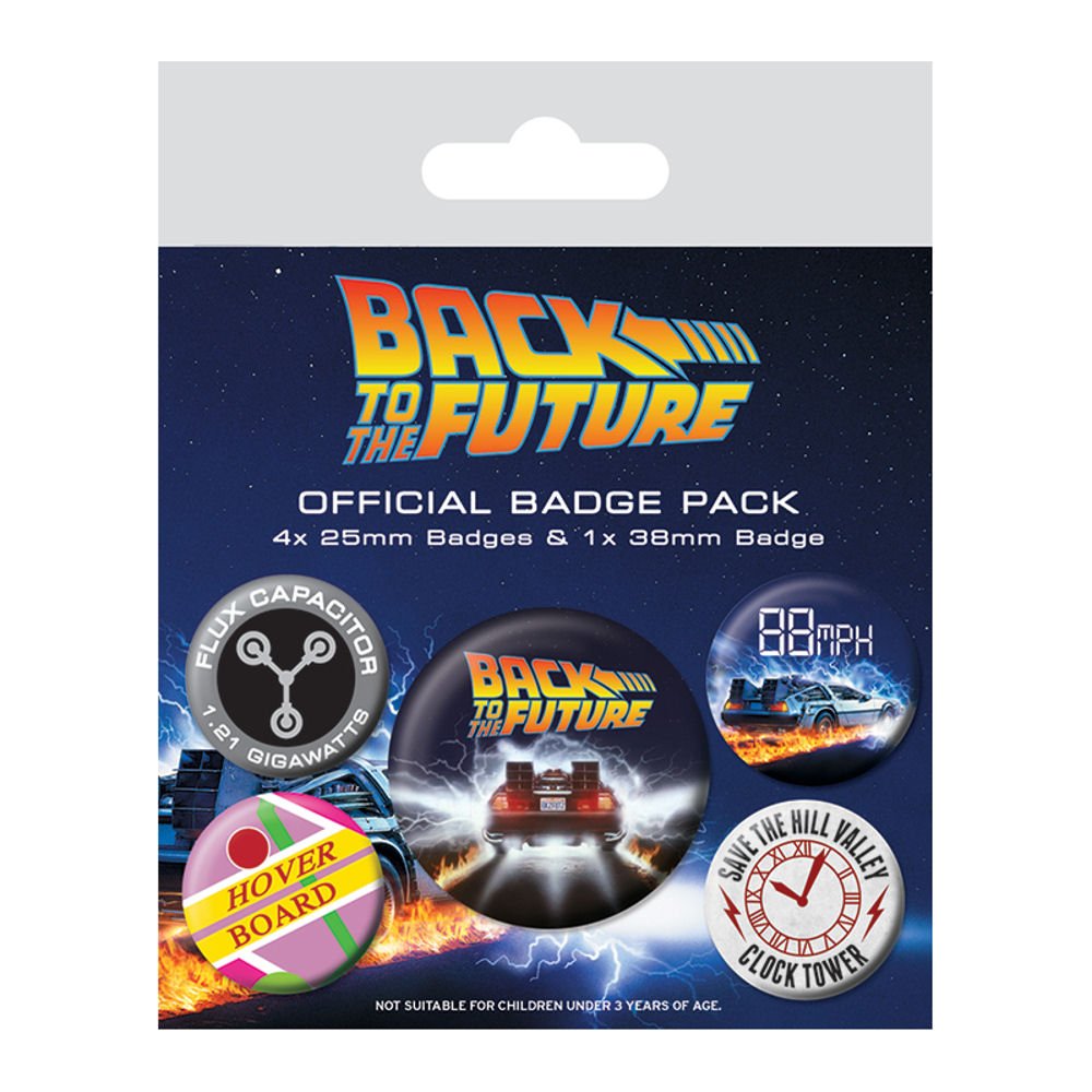 Pyramid International BP80559 Back to The Future Delorean Badge, Multi-Colour, 10 x 12.5 x 1.3 cm
