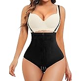 YERKOAD Thong Shapewear for Women Zipper Double Tummy Control Panties High Waisted Girdle Slimming Underwear