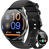 Blackview Smart Watch for Women Men (Make/Answer Calls),1.43''AMOLED Touchscreen Fitness Tracker with 100+ Sports Modes, Heart Rate/SpO2/Sleep Monitor/2 Straps, Smartwatch for iPhone & Android