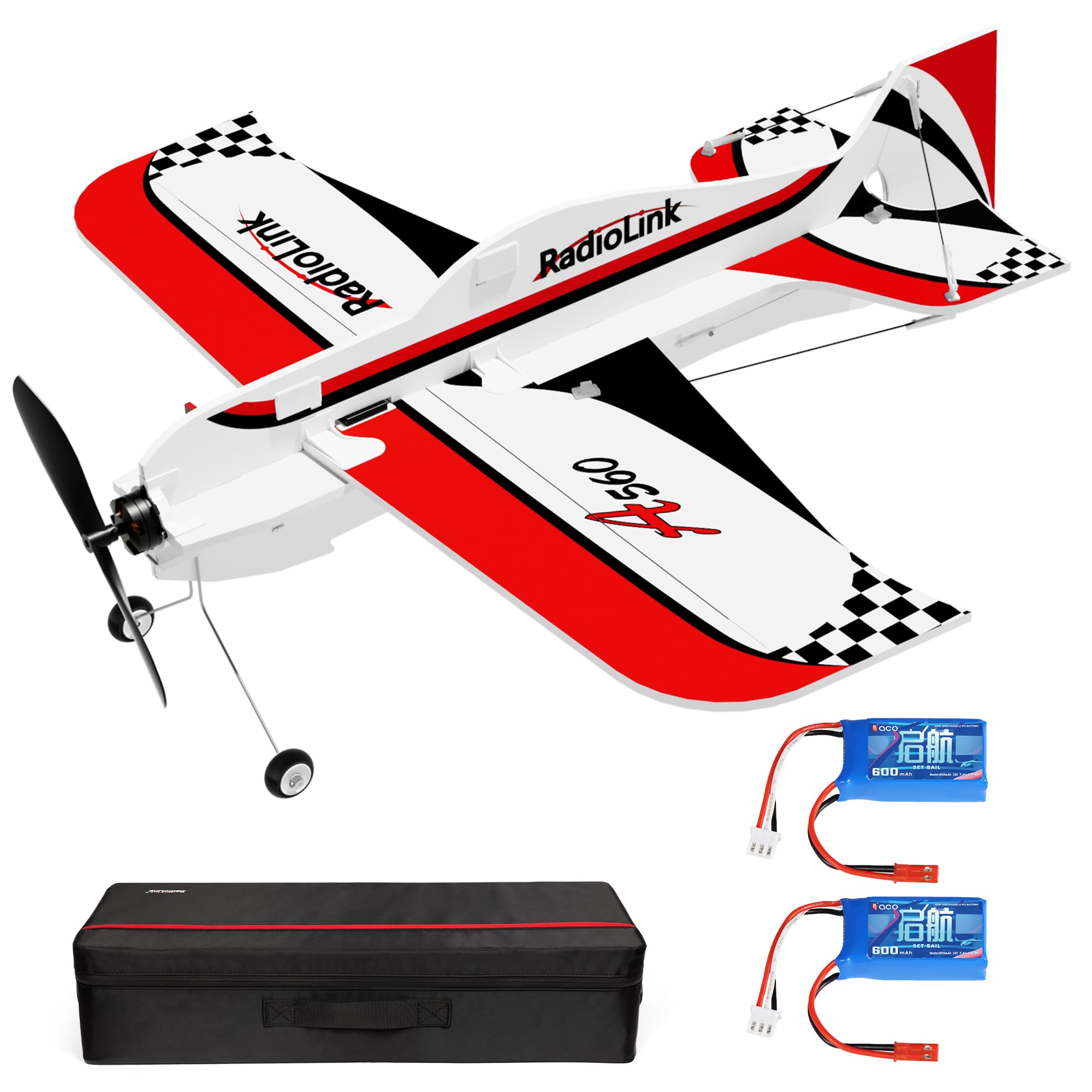 Radiolink A560 PNP RC Airplane, Plug & Play Brushless 3D Plane 580mm, 6 Flight Modes, 4 Channels Gyro Byme-A Flight Controller, 2 Batteries, for Beginners & Adults (No Transmitter/Receiver/Charger)
