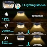 WELALO 188 LED Solar Motion Light 3 Modes IP65 Weatherproof 2 Pack Warm White view 4