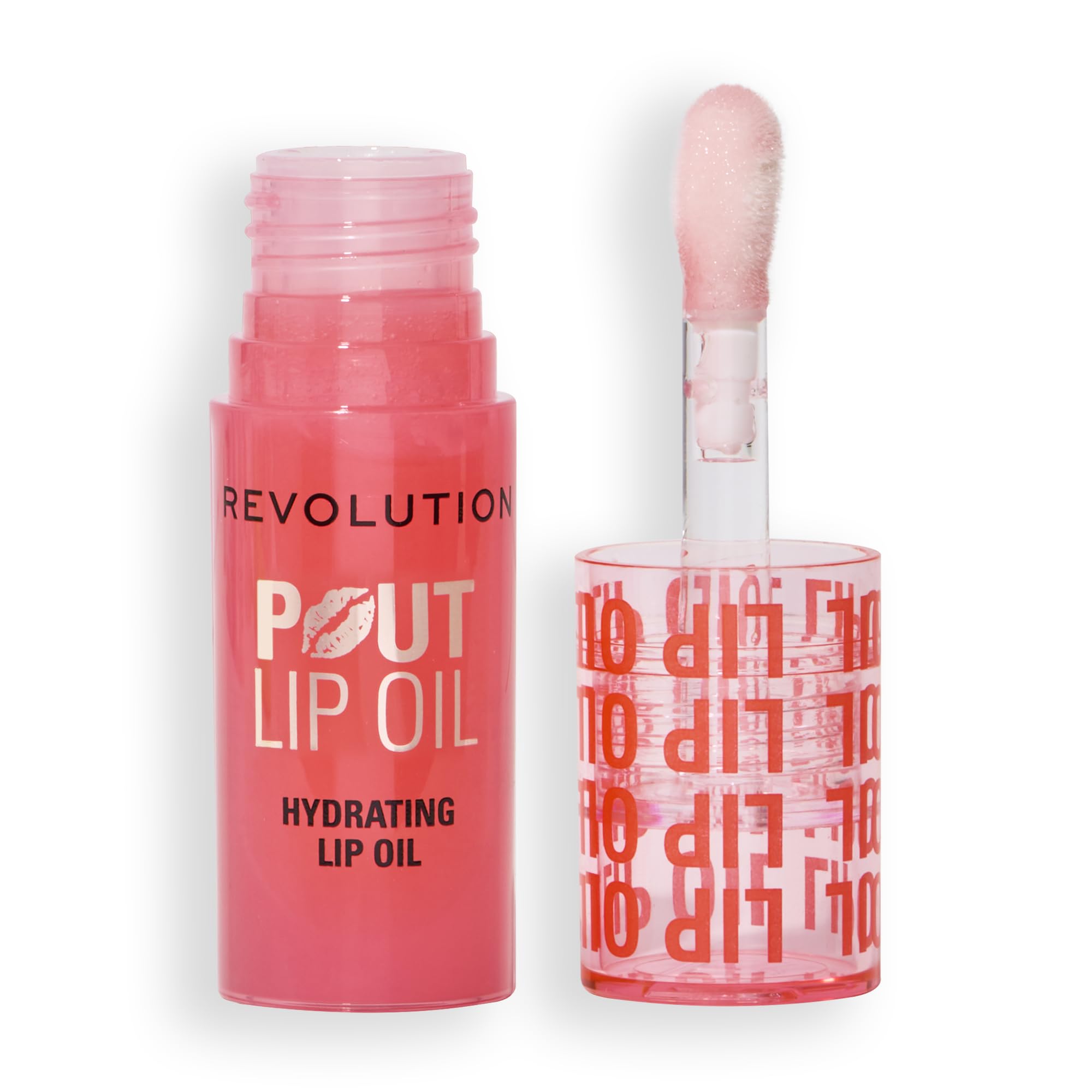 Revolution, Pout Lip Oil, Nourishing Tinted Lip Oil, High Shine, Non-Sticky Finish, Vegan & Cruelty-Free, Juicy Peach, 4ml