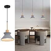 Fivemengo 9.4in Concrete Pendant Light 3 Pack, Small Grey Kitchen Island Lighting Hanging Lamp Cement Nordic Wabi Sabi Light 