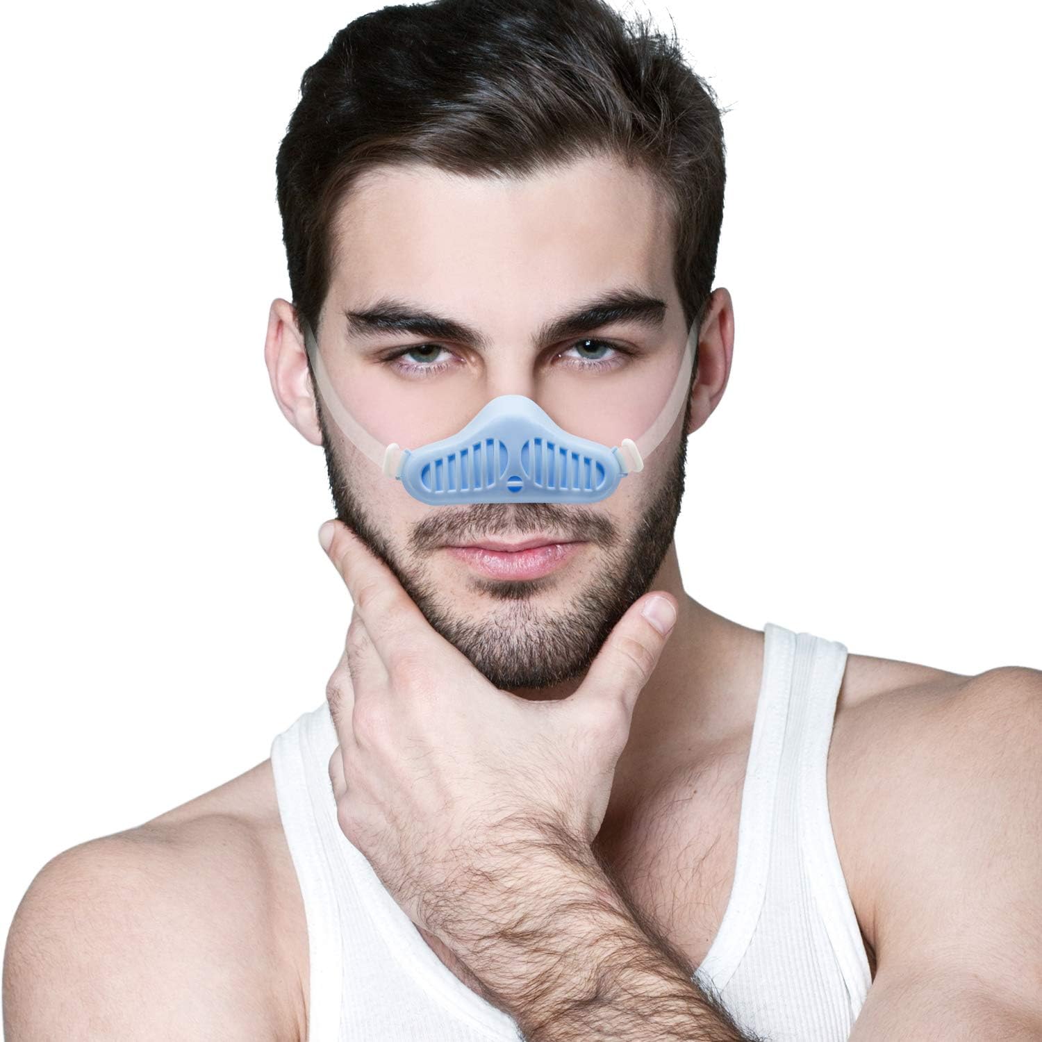 FERNIDA Dust Mask Anti Air Pollution, Dust, Smoke, Pollen, Bacteria for Running, Cycling, Woodworking, Shopping, Outdoor Activities - Washable Nose Cover Breather Mask Made of High-Quality Silicone