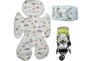 Gresource Car Seat Gel Baby Cooling Pad, Double Sided and Fordable Breathable Ice Seat Liner Cooler Mat Cushion for Stroller, Baby Chair, Child Safety Car Seat, Cribs and Bassinets (Forest)