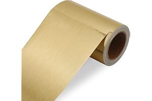 Trimold Self-Adhesive Wallpaper Border for Kitchen Bathroom Mirror Frame, Peel and Stick Waterproof Contact Paper Sticker Tape Trim (Brushed Gold, 32.8ft x 3.9in)