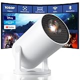 CLOKOWE Mini Projector with WiFi and Bluetooth, Built-in Apps, Smart Portable Projector with 180° Rotation, Auto Keystone, Support 1080P, Compatible with HDMI/USB/TV Stick/Smartphone/Laptop