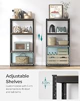 SONGMICS Shelving Unit 40 x 80 x 160 cm Rustic Brown Black 520 kg Load view 4