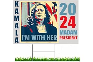 GRIFIL ZERO Kamala Harris 2024 For President Yard Sign, Red White & Blue, Double-Sided, Comes with Metal 15" H Stake UV resistant Fade Resistant (Kamala Design 1)