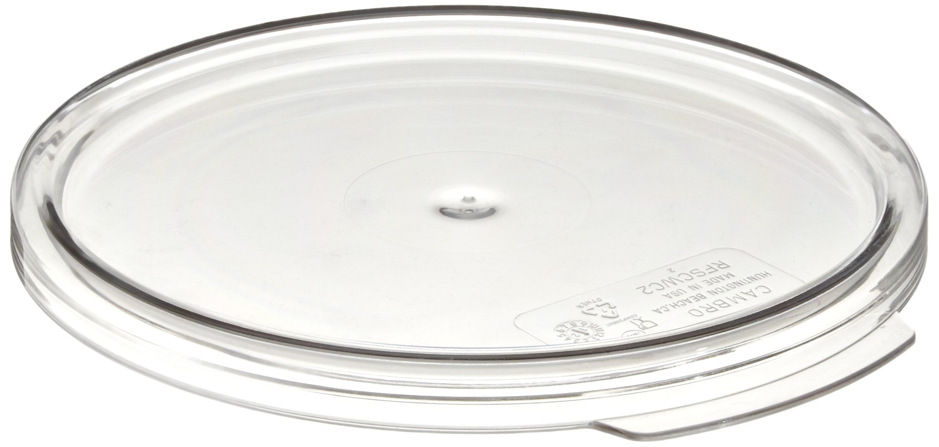Photo 1 of Cambro RFSCWC2 Camwear Clear Polycarbonate Round Lid for 2 qt and 4 qt Capacity Food Storage Container