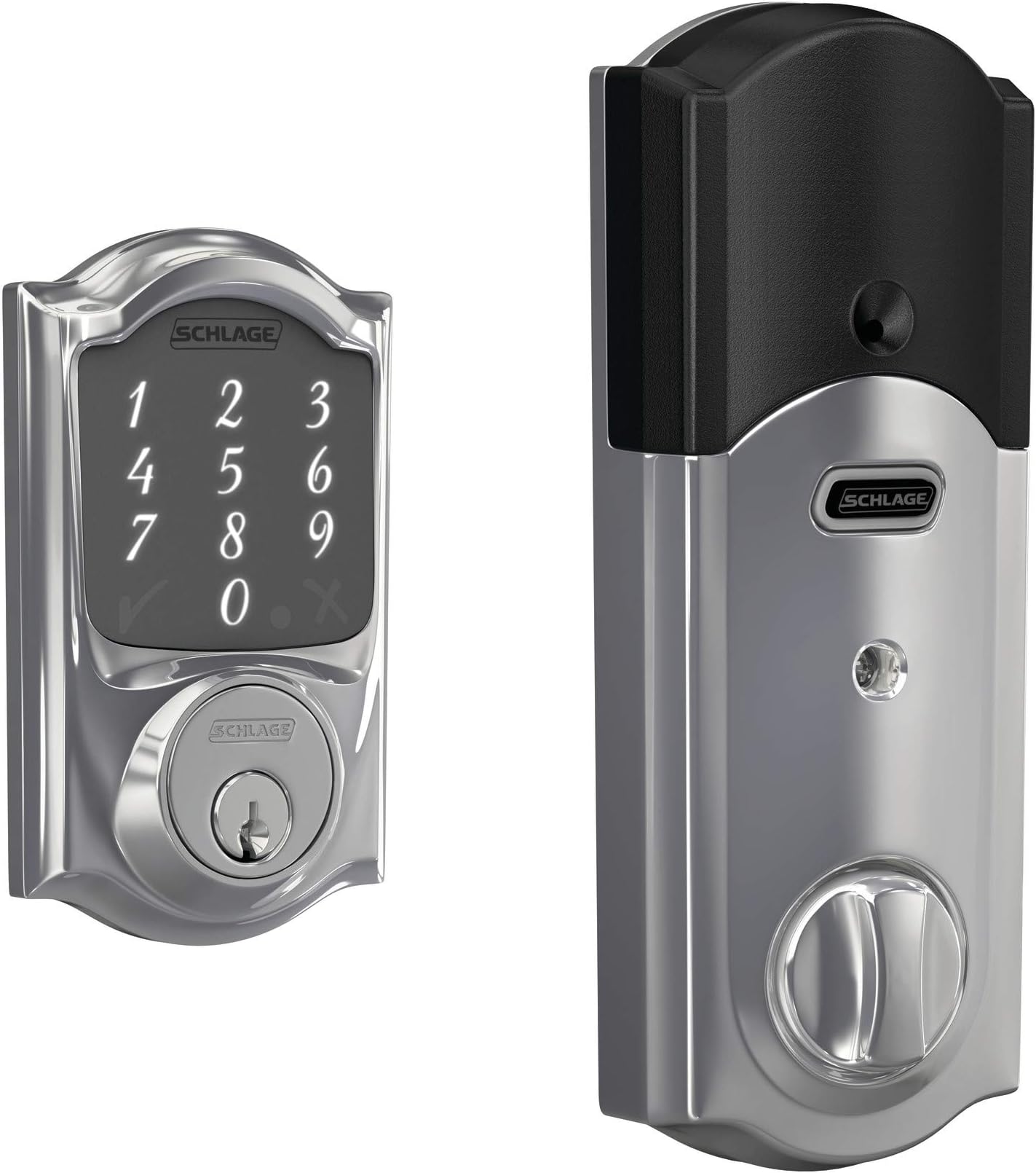 Schlage BE479AACAM625 Schlage BE479-CAM Sense Camelot Touchscreen Smart Deadbolt with Built-in Alarm