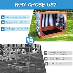 Kids Large Wooden Sandbox with Cover for