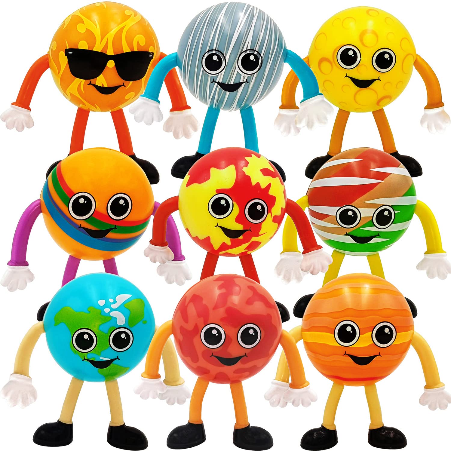 Photo 1 of ArtCreativity Bendable Planets (Set of 11) Bendable Planet Toys for Kids, Outer Space Party Favors for Boys & Girls, Stress Relief Fidget Toy, Educational Toys for Kids, Goodie Bag Stuffers