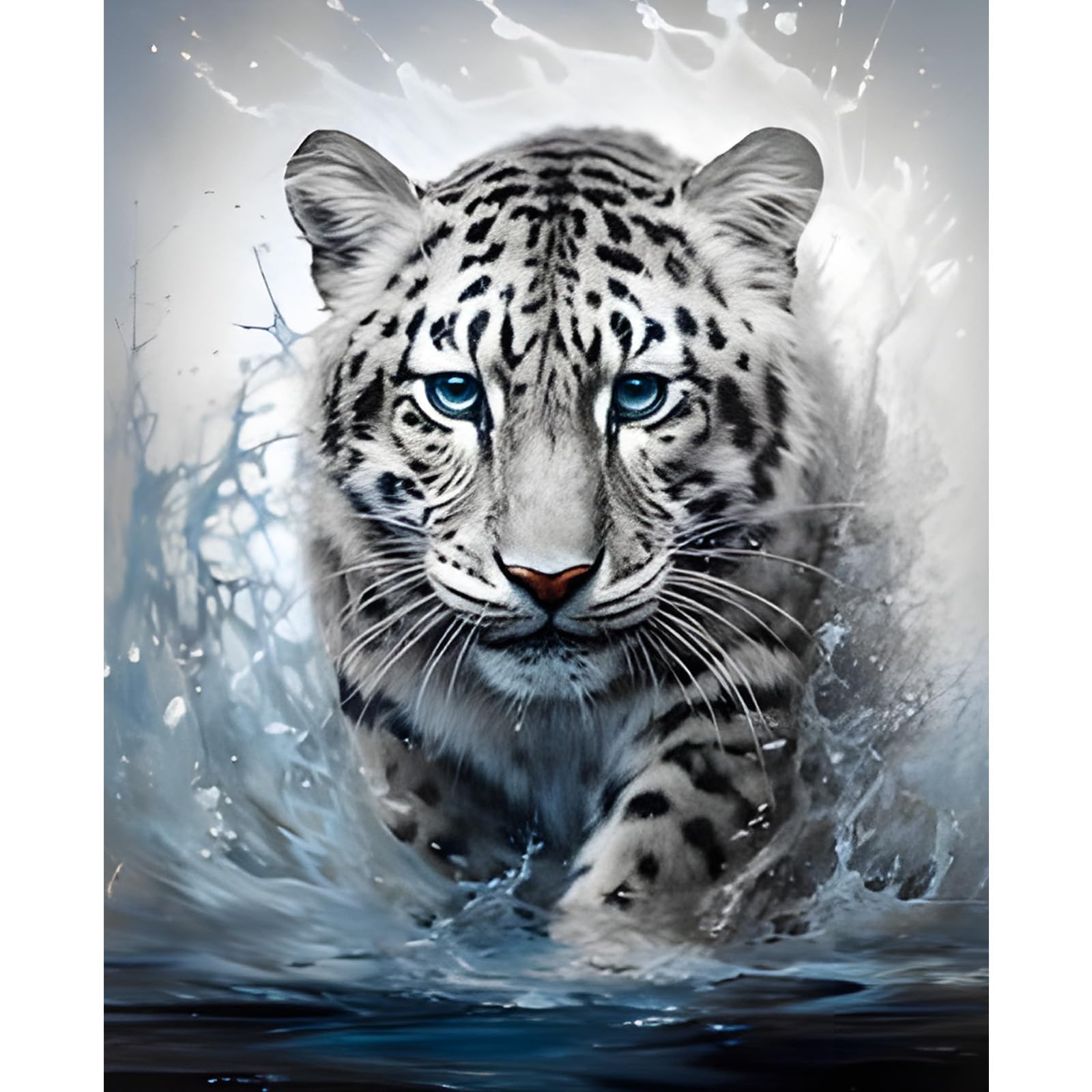 NAIMOER Tiger Diamond Painting Kits for Adults, DIY Full Drill 5D Diamond Painting Tiger Diamond Art Kits Animals Diamond Painitng Kits for Relaxation and Home Decor 30x40cm