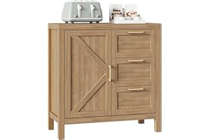 JoanKaren 3-Drawer Sideboard Buffet Cabinet, Coffee Bar Console Table with Adjustable Shelf, for Dining & Living Room, Sturdy
