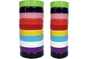 Plastic Mason Jar Lids BPA Free Canning Jar Lids with Silicone Grommets, Leak Proof Food Grade Storage Cap Anti-Scratch Resis