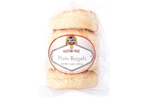 NEW GRAINS GLUTEN-FREE BAKERY New Grains Artisan Bagels Plain 16oz | Gluten Free Bagels with Texture of The Soft Plain Bagels | Light & Fluffy Bread for Toasted with Combination of Fruits, Spreads, or Sandwich Fillings | 2 Pack