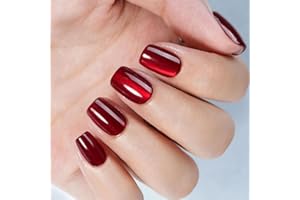 Red Press on Nails Short, Jofay Fashion Soft Gel Fake Nails, Cat Eye Press on Nails, Reusable & Natural Acrylic False Nails, Stick on Nails for Women Girls Gift, Glue on Nails Kit 32 Pcs