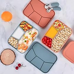 AROCFTIE Silicone Bento Box, 4 Compartment
