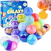 32 Pack Galaxy Slime Balls, Galaxy Slime Party Favor for Kids, Super Soft & Non-Sticky, Mess-Free, Stress Relief Toys, Birthday Gifts for Girls and Boys, Classroom Reward, Goodie Bag Stuffers