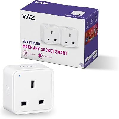 WiZ Wi-Fi Smart Plug Type G 230V 50Hz 2 Pack Matter Alexa Google Home