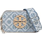 Tory Burch Women's Miller T Monogram Denim Mini Crossbody Bag