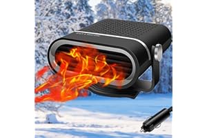 NEDITTPY 【2025 NEW】Portable Car Heater,2 in 1 Auto Car Heater, Fast Heating Defrost Defogger Cooling Car 12V Lighter Heater 60 Second Plug in Car Cig Lighter Demister, Car Fan Windshield Defroster (QH-Y120)