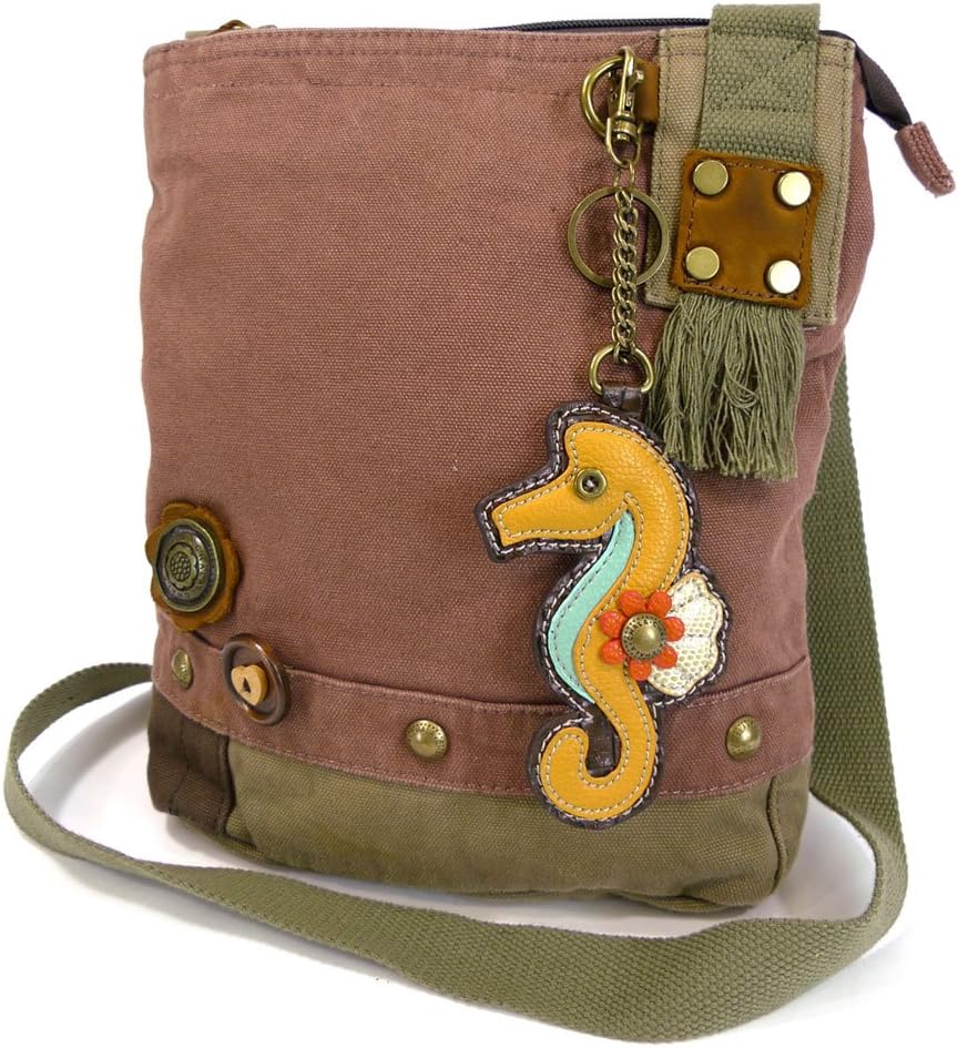 Chala Handbags Patchwork Crossbody Canvas Messenger Bags with Faux Leather Animal Coin Purse