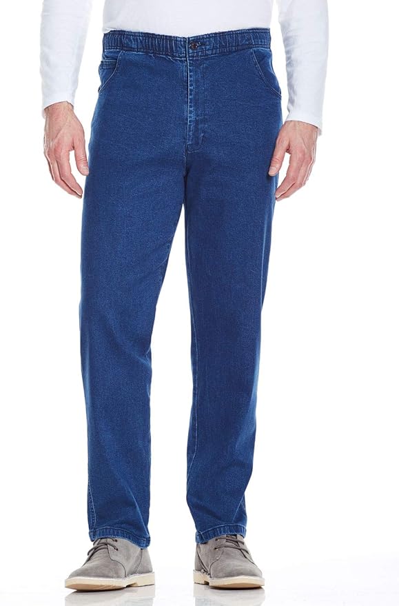 Chums Mens Elasticated Waist Drawcord Denim Trouser Pants Jeans Amazon