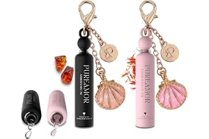 Pheromone Perfume for Women, Icon Duo 2-Pack Keychain Set – Amber Noir & Saffron Rouge, Mini Size with 30% High Concentration, Ultra-Portable Long Lasting Scent, 0.07 oz / 2 ml Each