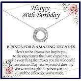 EPVIDO Birthday Gifts for Women Happy 30th 40th 50th 60th 70th 80th Birthday Decade Necklace Meaningful Gifts Necklace for Mom Mother in Law Grandma