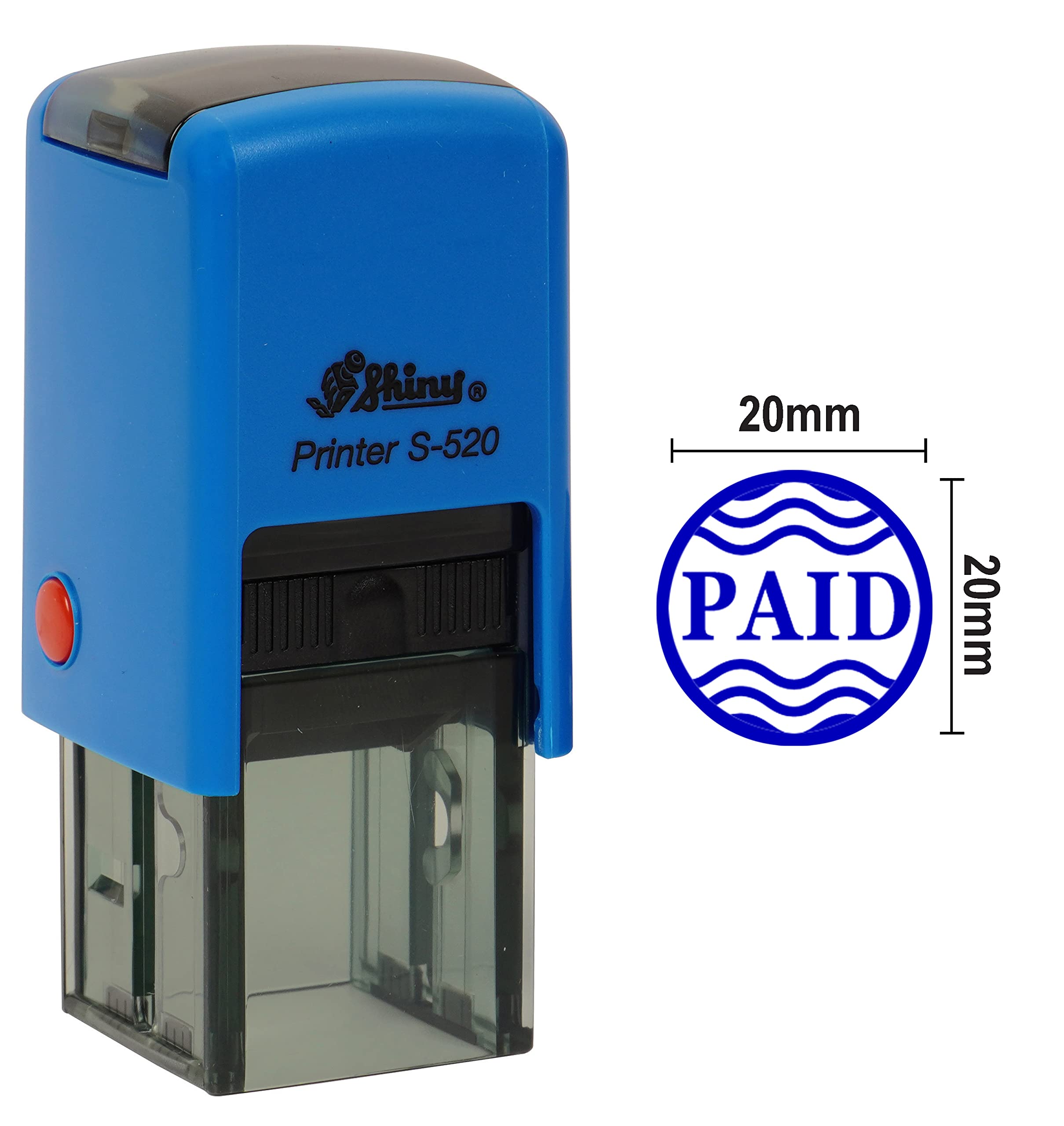 Printtoo Paid Round Self Inking Office Stationary Stamp Personalized Custom Shiny 20mm Rubber Stamp
