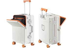AIWEINY Hard Shell Luggage 20 Inch Travel Luggage, 22x14x9 Airline Approved with TSA Lock, PC+ABS Aluminum Frame, Lightweight Travel Luggage 20'' 24'' 26'' Carry-On (orange, 20 inch)